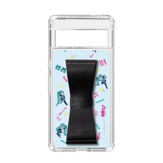 Slim Protection Case - STAND & RING RIBBON Black［ HATSUNE MIKU - Ribbon - Instrumental - Blue ］