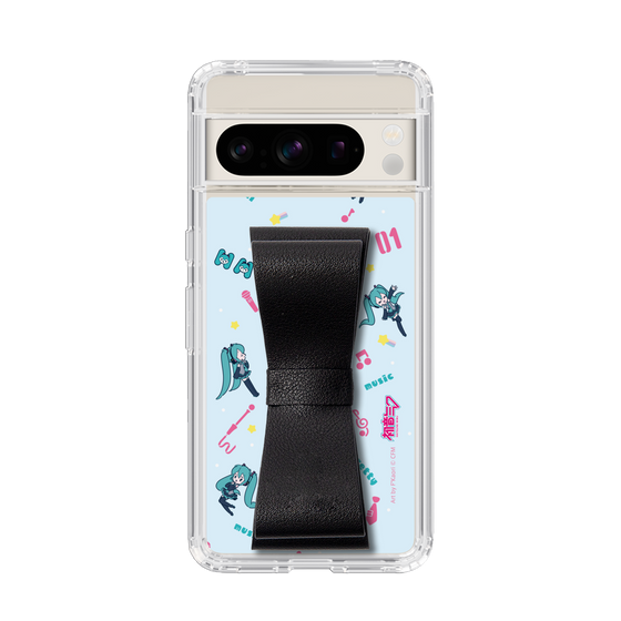 Slim Protection Case - STAND & RING RIBBON Black［ HATSUNE MIKU - Ribbon - Instrumental - Blue ］