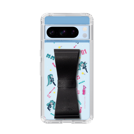 Slim Protection Case - STAND & RING RIBBON Black［ HATSUNE MIKU - Ribbon - Instrumental - Blue ］