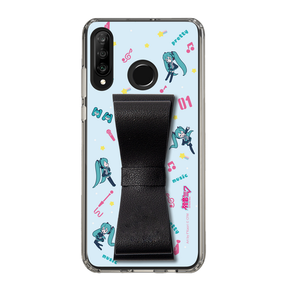 Slim Protection Case - STAND & RING RIBBON Black［ HATSUNE MIKU - Ribbon - Instrumental - Blue ］