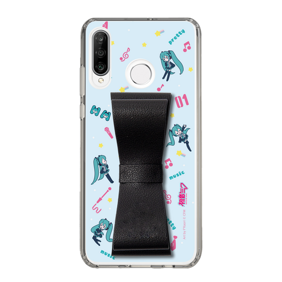 Slim Protection Case - STAND & RING RIBBON Black［ HATSUNE MIKU - Ribbon - Instrumental - Blue ］