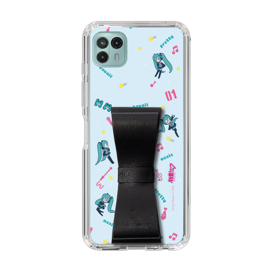 Slim Protection Case - STAND & RING RIBBON Black［ HATSUNE MIKU - Ribbon - Instrumental - Blue ］