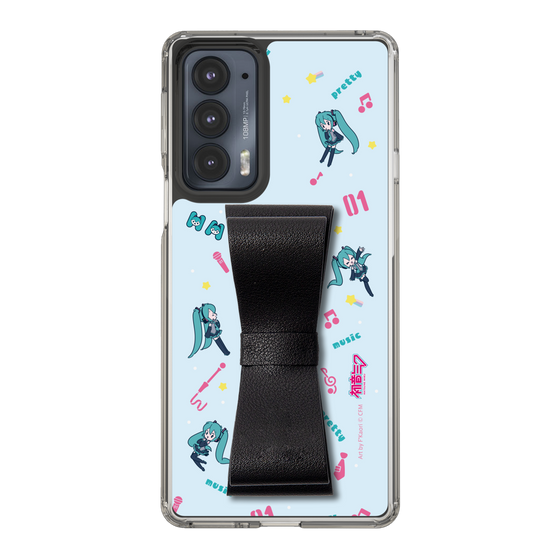 Slim Protection Case - STAND & RING RIBBON Black［ HATSUNE MIKU - Ribbon - Instrumental - Blue ］