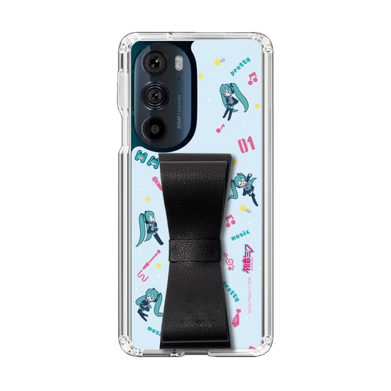 Slim Protection Case - STAND & RING RIBBON Black［ HATSUNE MIKU - Ribbon - Instrumental - Blue ］