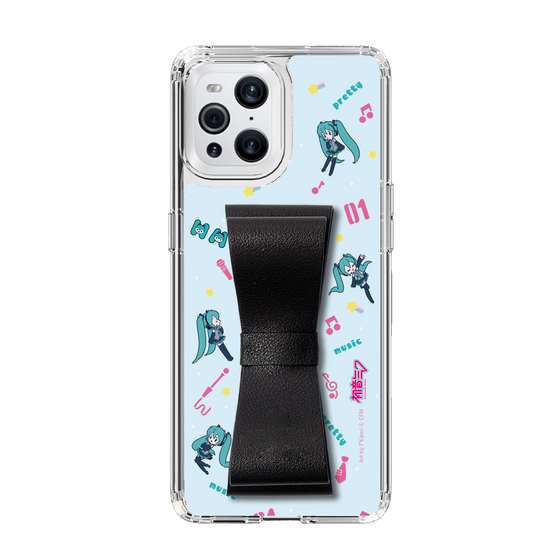 Slim Protection Case - STAND & RING RIBBON Black［ HATSUNE MIKU - Ribbon - Instrumental - Blue ］