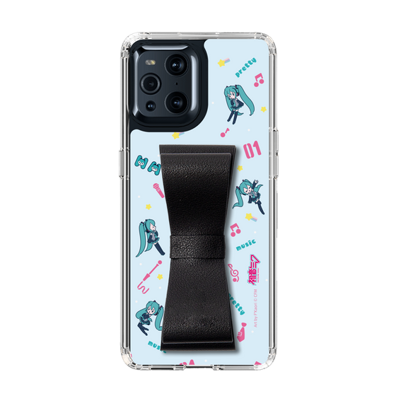 Slim Protection Case - STAND & RING RIBBON Black［ HATSUNE MIKU - Ribbon - Instrumental - Blue ］