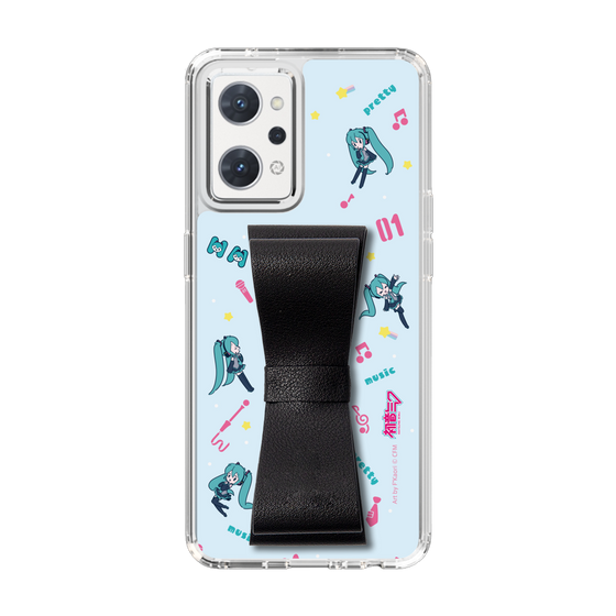 Slim Protection Case - STAND & RING RIBBON Black［ HATSUNE MIKU - Ribbon - Instrumental - Blue ］