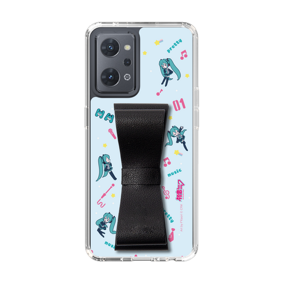 Slim Protection Case - STAND & RING RIBBON Black［ HATSUNE MIKU - Ribbon - Instrumental - Blue ］