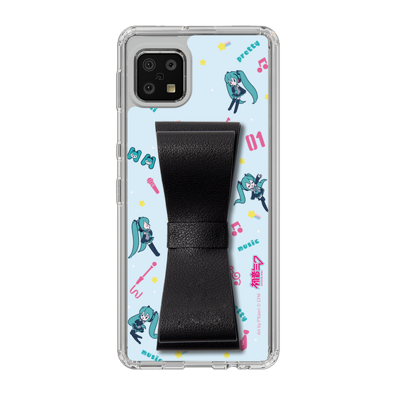 Slim Protection Case - STAND & RING RIBBON Black［ HATSUNE MIKU - Ribbon - Instrumental - Blue ］