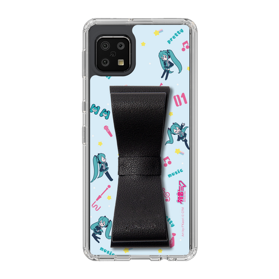 Slim Protection Case - STAND & RING RIBBON Black［ HATSUNE MIKU - Ribbon - Instrumental - Blue ］