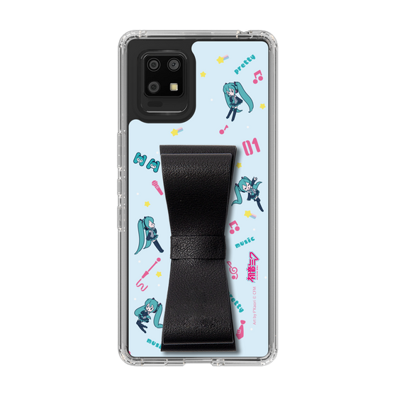 Slim Protection Case - STAND & RING RIBBON Black［ HATSUNE MIKU - Ribbon - Instrumental - Blue ］