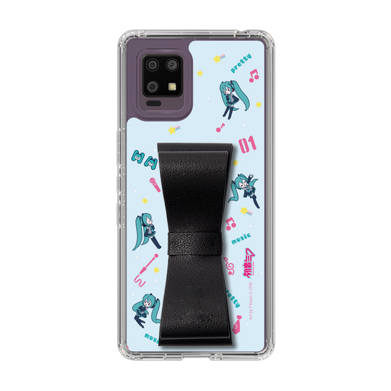 Slim Protection Case - STAND & RING RIBBON Black［ HATSUNE MIKU - Ribbon - Instrumental - Blue ］