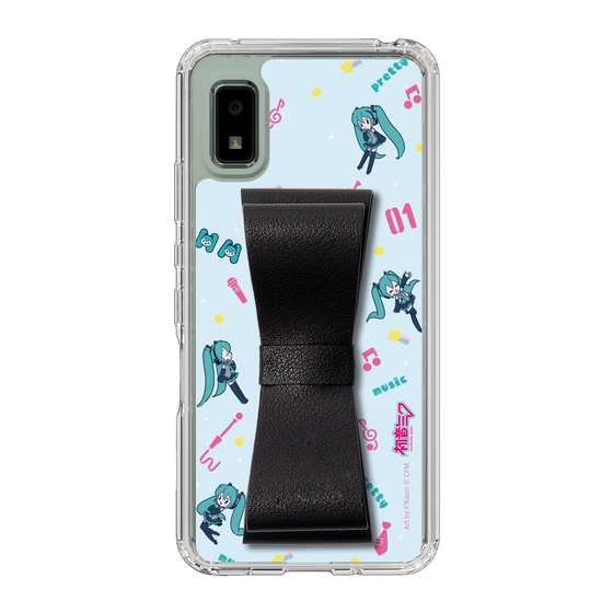 Slim Protection Case - STAND & RING RIBBON Black［ HATSUNE MIKU - Ribbon - Instrumental - Blue ］