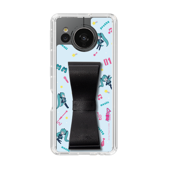 Slim Protection Case - STAND & RING RIBBON Black［ HATSUNE MIKU - Ribbon - Instrumental - Blue ］