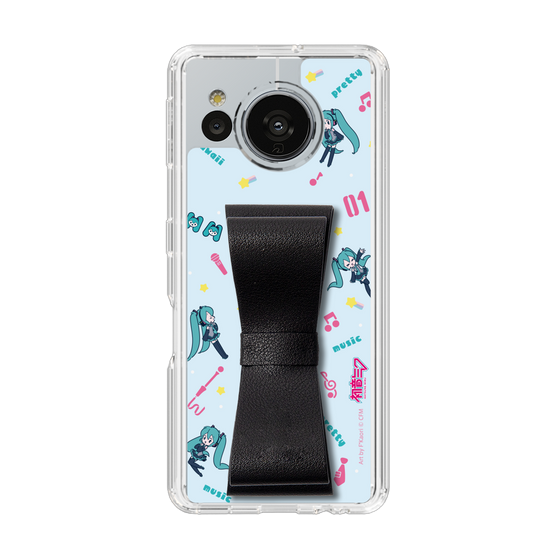 Slim Protection Case - STAND & RING RIBBON Black［ HATSUNE MIKU - Ribbon - Instrumental - Blue ］