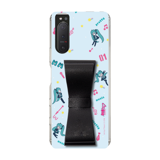 Slim Protection Case - STAND & RING RIBBON Black［ HATSUNE MIKU - Ribbon - Instrumental - Blue ］