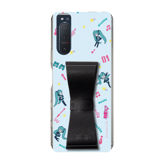Slim Protection Case - STAND & RING RIBBON Black［ HATSUNE MIKU - Ribbon - Instrumental - Blue ］