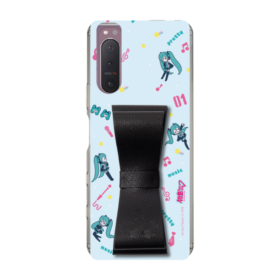 Slim Protection Case - STAND & RING RIBBON Black［ HATSUNE MIKU - Ribbon - Instrumental - Blue ］