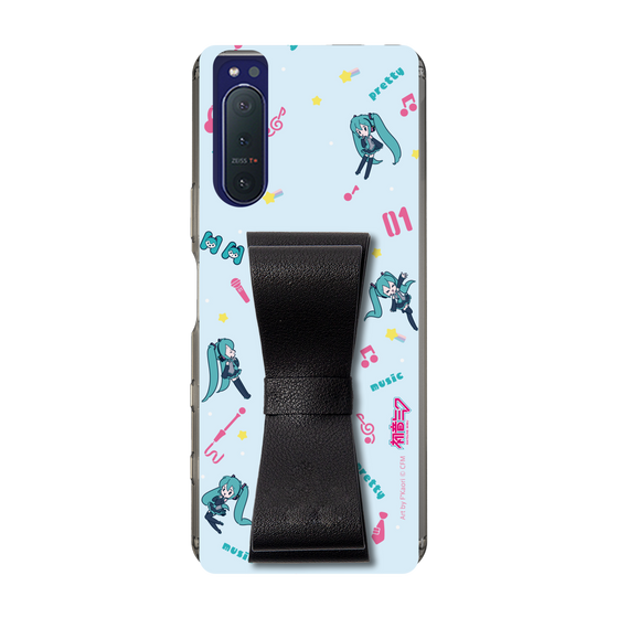 Slim Protection Case - STAND & RING RIBBON Black［ HATSUNE MIKU - Ribbon - Instrumental - Blue ］