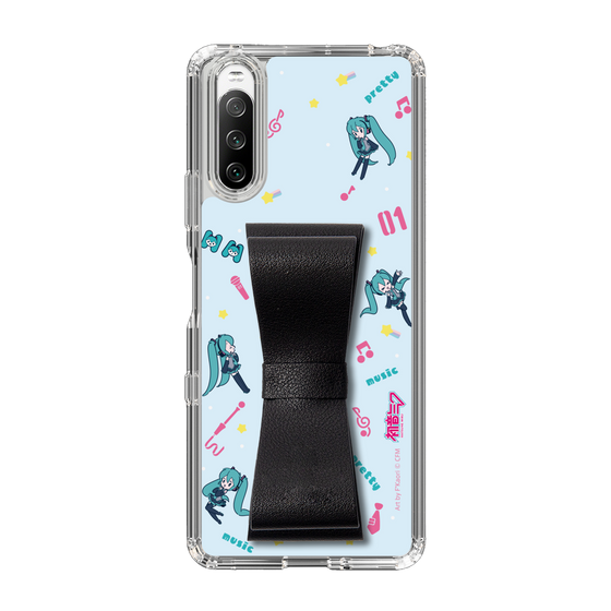 Slim Protection Case - STAND & RING RIBBON Black［ HATSUNE MIKU - Ribbon - Instrumental - Blue ］