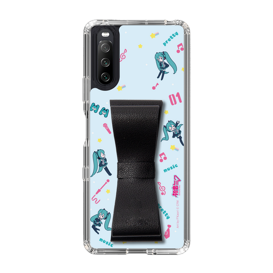 Slim Protection Case - STAND & RING RIBBON Black［ HATSUNE MIKU - Ribbon - Instrumental - Blue ］