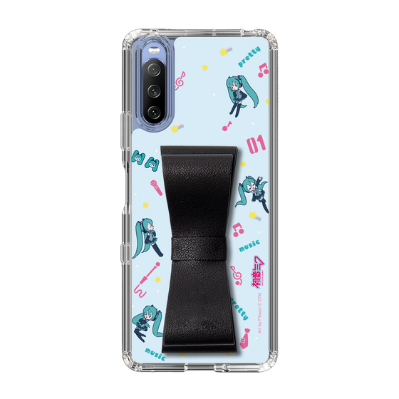 Slim Protection Case - STAND & RING RIBBON Black［ HATSUNE MIKU - Ribbon - Instrumental - Blue ］