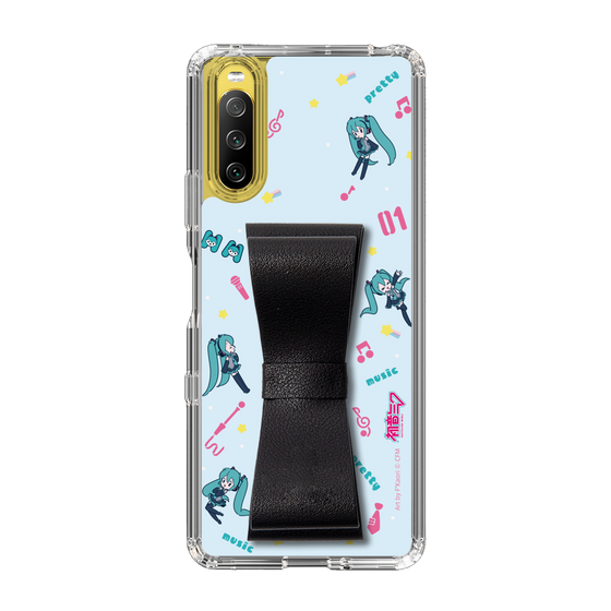 Slim Protection Case - STAND & RING RIBBON Black［ HATSUNE MIKU - Ribbon - Instrumental - Blue ］