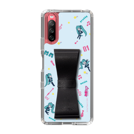 Slim Protection Case - STAND & RING RIBBON Black［ HATSUNE MIKU - Ribbon - Instrumental - Blue ］