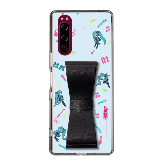 Slim Protection Case - STAND & RING RIBBON Black［ HATSUNE MIKU - Ribbon - Instrumental - Blue ］