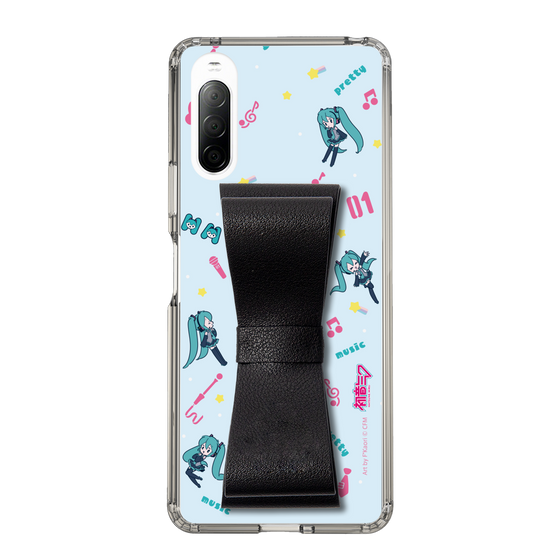 Slim Protection Case - STAND & RING RIBBON Black［ HATSUNE MIKU - Ribbon - Instrumental - Blue ］