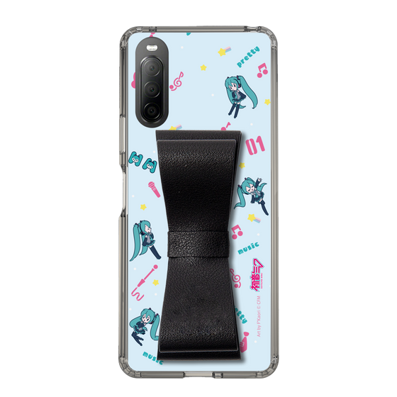 Slim Protection Case - STAND & RING RIBBON Black［ HATSUNE MIKU - Ribbon - Instrumental - Blue ］