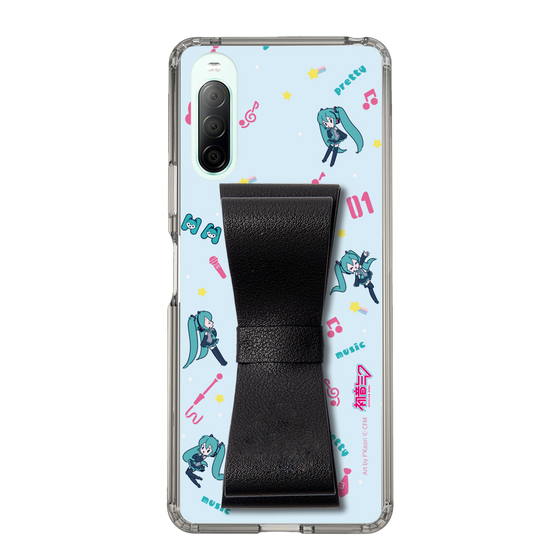 Slim Protection Case - STAND & RING RIBBON Black［ HATSUNE MIKU - Ribbon - Instrumental - Blue ］