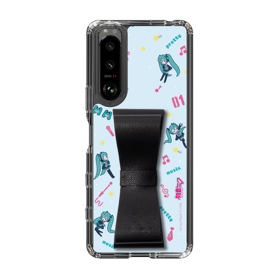 Slim Protection Case - STAND & RING RIBBON Black［ HATSUNE MIKU - Ribbon - Instrumental - Blue ］