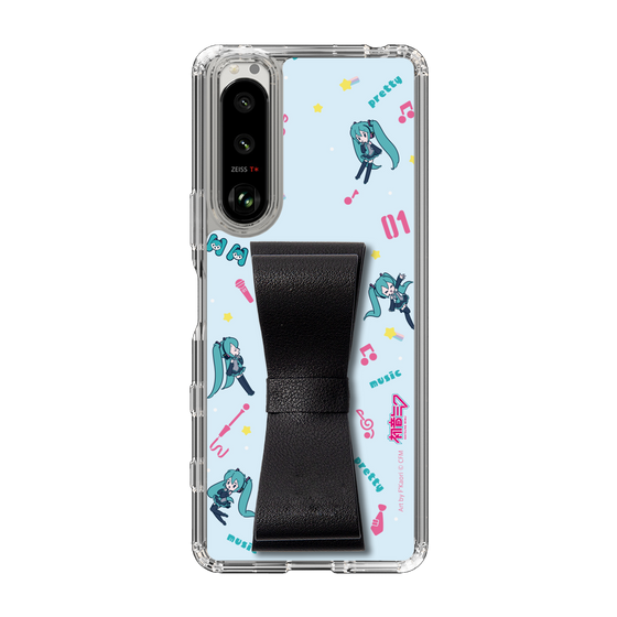 Slim Protection Case - STAND & RING RIBBON Black［ HATSUNE MIKU - Ribbon - Instrumental - Blue ］