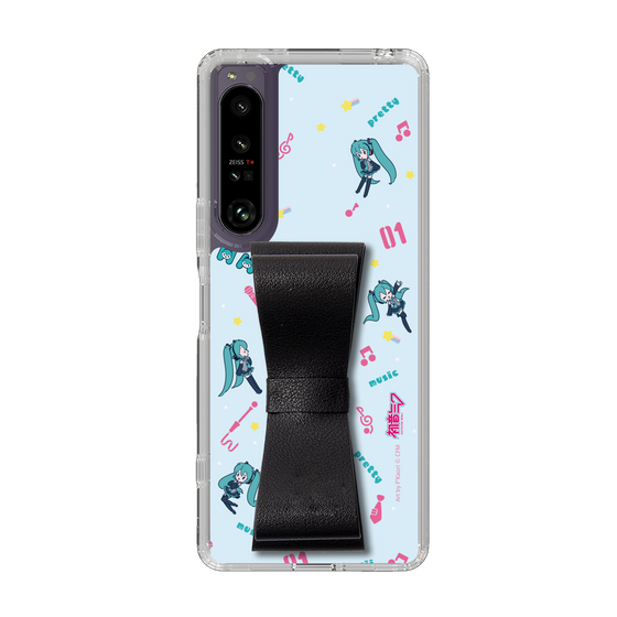 Slim Protection Case - STAND & RING RIBBON Black［ HATSUNE MIKU - Ribbon - Instrumental - Blue ］