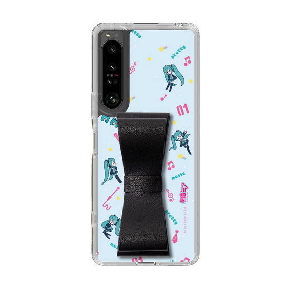 Slim Protection Case - STAND & RING RIBBON Black［ HATSUNE MIKU - Ribbon - Instrumental - Blue ］