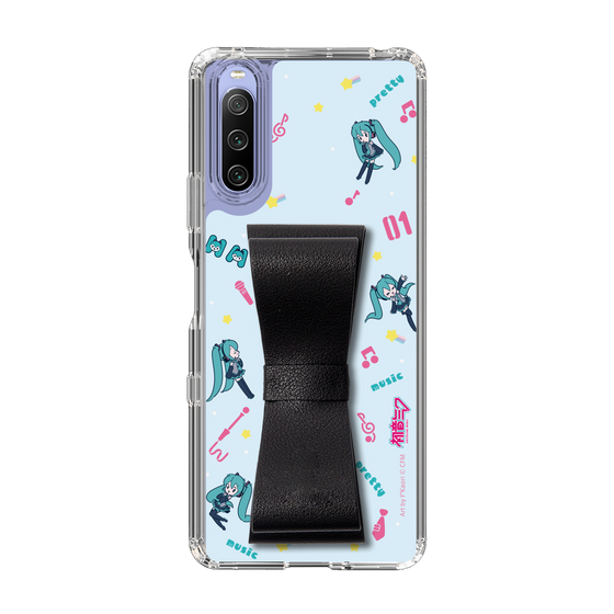 Slim Protection Case - STAND & RING RIBBON Black［ HATSUNE MIKU - Ribbon - Instrumental - Blue ］