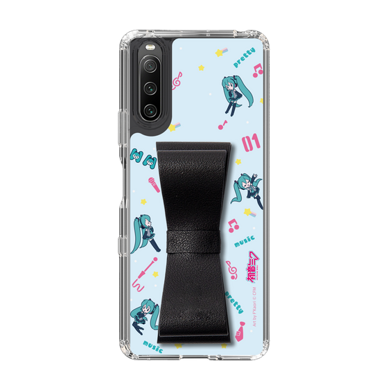 Slim Protection Case - STAND & RING RIBBON Black［ HATSUNE MIKU - Ribbon - Instrumental - Blue ］