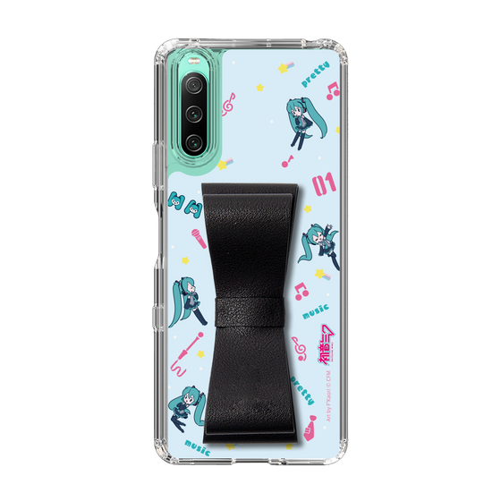 Slim Protection Case - STAND & RING RIBBON Black［ HATSUNE MIKU - Ribbon - Instrumental - Blue ］