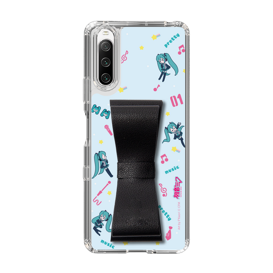 Slim Protection Case - STAND & RING RIBBON Black［ HATSUNE MIKU - Ribbon - Instrumental - Blue ］