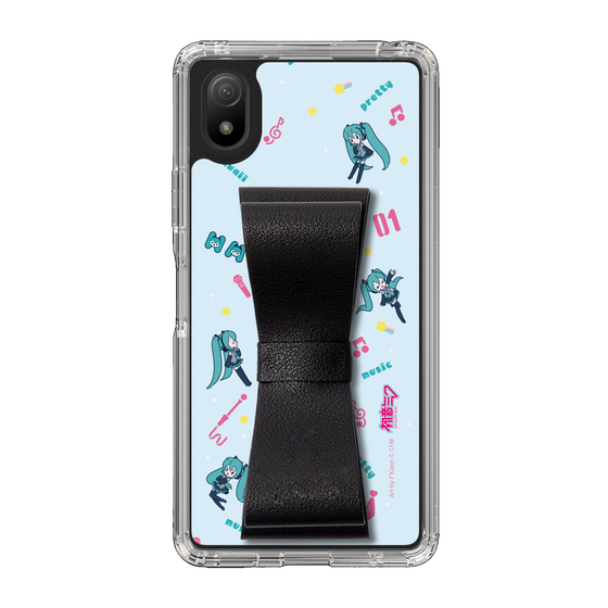 Slim Protection Case - STAND & RING RIBBON Black［ HATSUNE MIKU - Ribbon - Instrumental - Blue ］