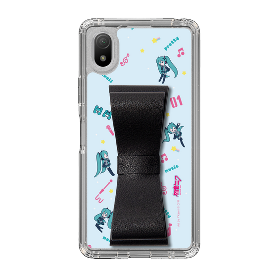 Slim Protection Case - STAND & RING RIBBON Black［ HATSUNE MIKU - Ribbon - Instrumental - Blue ］