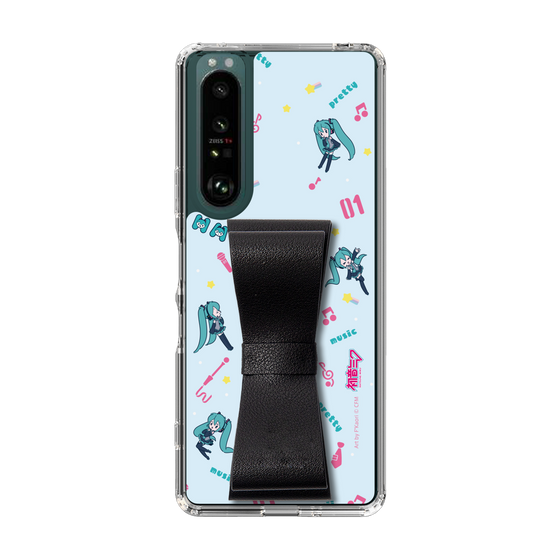 Slim Protection Case - STAND & RING RIBBON Black［ HATSUNE MIKU - Ribbon - Instrumental - Blue ］