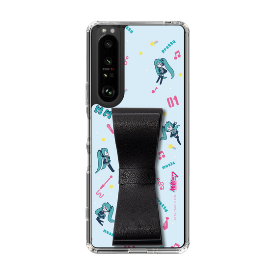 Slim Protection Case - STAND & RING RIBBON Black［ HATSUNE MIKU - Ribbon - Instrumental - Blue ］