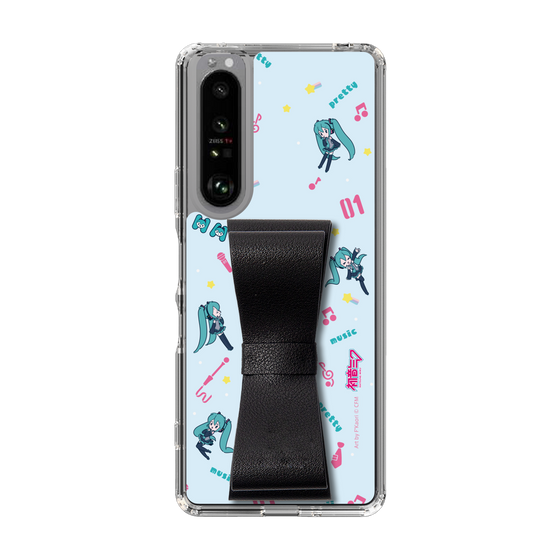 Slim Protection Case - STAND & RING RIBBON Black［ HATSUNE MIKU - Ribbon - Instrumental - Blue ］