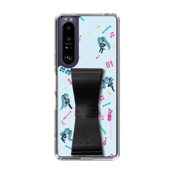 Slim Protection Case - STAND & RING RIBBON Black［ HATSUNE MIKU - Ribbon - Instrumental - Blue ］
