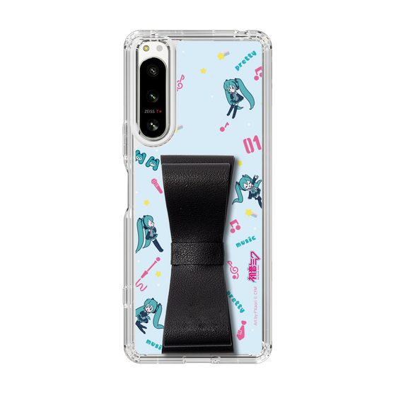 Slim Protection Case - STAND & RING RIBBON Black［ HATSUNE MIKU - Ribbon - Instrumental - Blue ］