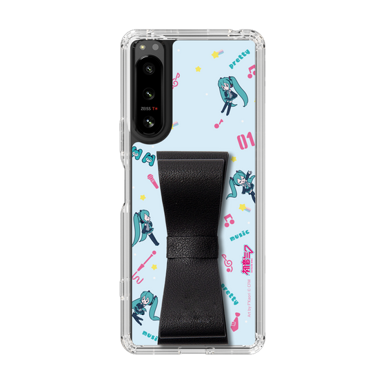 Slim Protection Case - STAND & RING RIBBON Black［ HATSUNE MIKU - Ribbon - Instrumental - Blue ］
