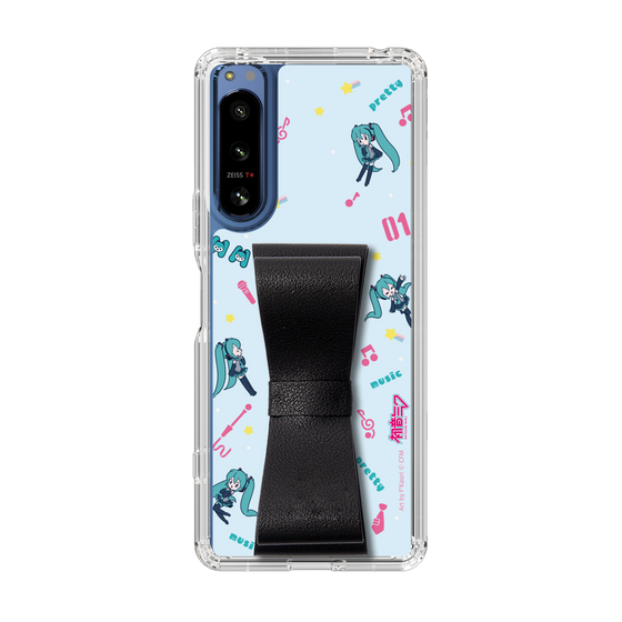 Slim Protection Case - STAND & RING RIBBON Black［ HATSUNE MIKU - Ribbon - Instrumental - Blue ］