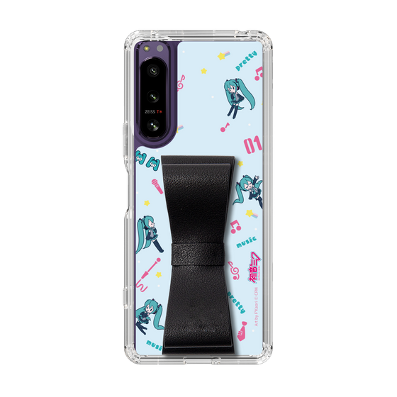 Slim Protection Case - STAND & RING RIBBON Black［ HATSUNE MIKU - Ribbon - Instrumental - Blue ］